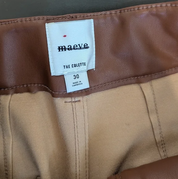Anthropologie Maeve The Colette Faux leather pants Size 30 - Picture 5 of 9